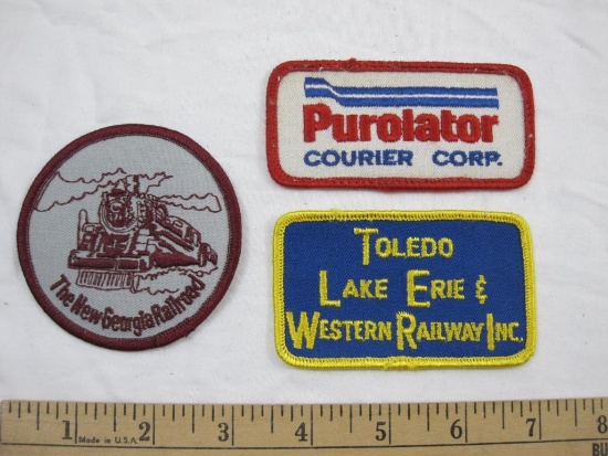 Three Vintage Railroad Patches including The New Georgia Railroad, Toledo Lake Erie & Western