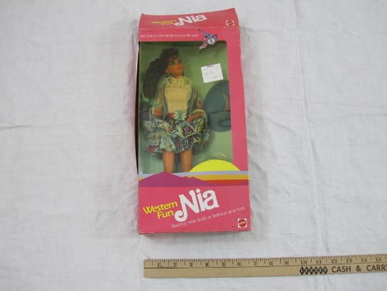 Western Fun Nia, in original box, 1989 Mattel Inc, NRFB, 11 oz