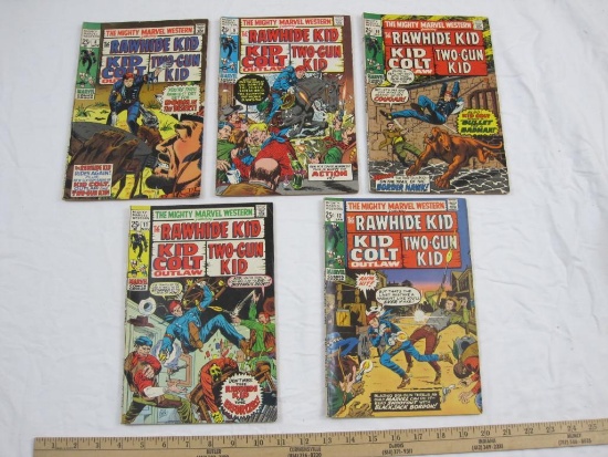 Five Issues of The Mighty Marvel Western Featuring Rawhide Kid, Kid Colt Outlaw, Two-Gun Kid, Issues