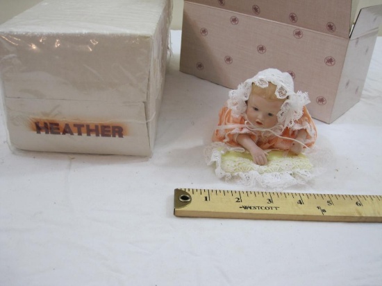 Heather Porcelain Doll, The Ashton-Drake Galleries Mini Doll Collection 92032, new in box with