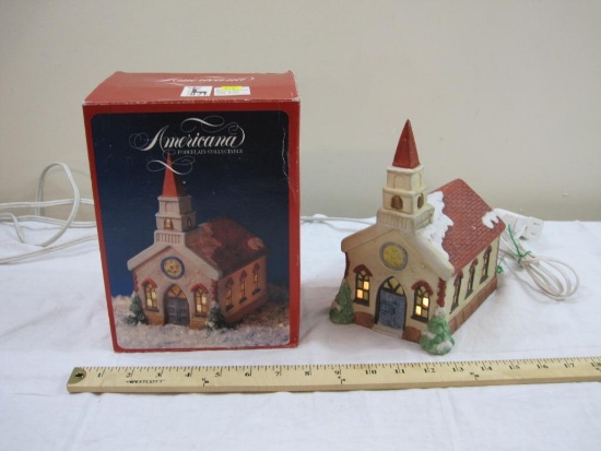 St. Mary's Church, Lighted Americana Porcelain Collectable, in original box, 1991 National