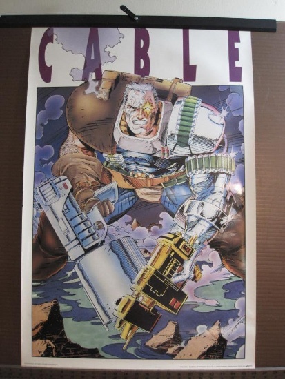 Cable Poster #137, 22" x 34", 1993 Marvel Entertainment Group, poster has minor edge damage and tear