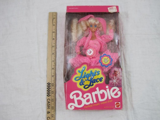 Lights & Lace Barbie, Sealed, 1990 Mattel, box has some damage (AS IS), 11 oz