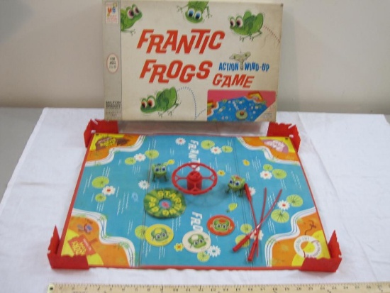 Vintage Frantic Frogs Action Wind-Up Game, 1965 Milton Bradley, in original box, see pictures for