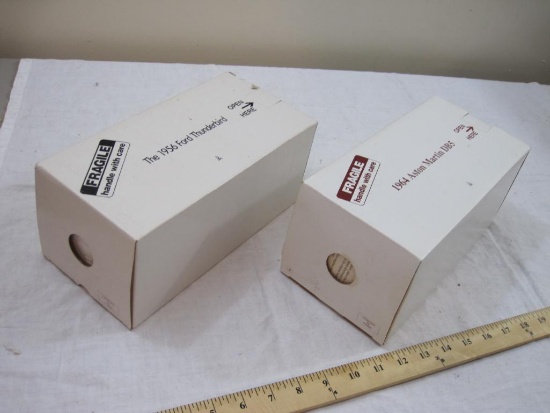 Two EMPTY The Danbury Mint Model Car Boxes for The 1956 Ford Thunderbird and 1964 Ashton Martin DB5,