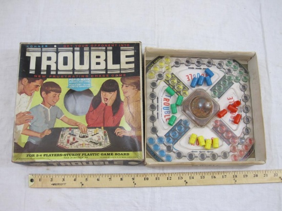 Vintage Trouble Pop-o-Matic Board Game, 1965 Kohner Bros, all pieces included, see pictures for