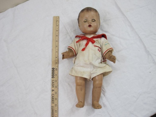 Vintage Composite Doll with Opening Eyes, AS IS, 1 lb 14 oz