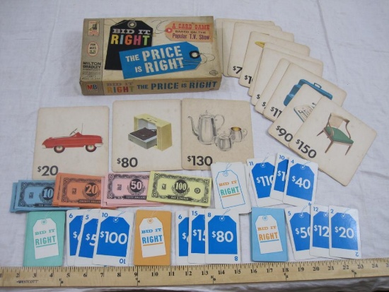 The Price is Right: A Card Game, 1964 Marbil Productions/Milton Bradley, in original box, AS IS, 12