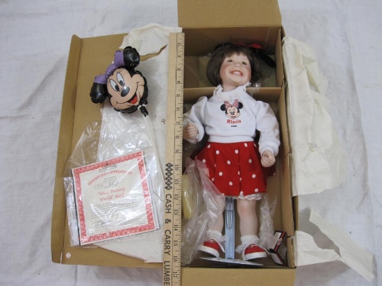 Ashton-Drake Minnie Girl Porcelain Doll #76031, in original box, 2 lbs 13 oz