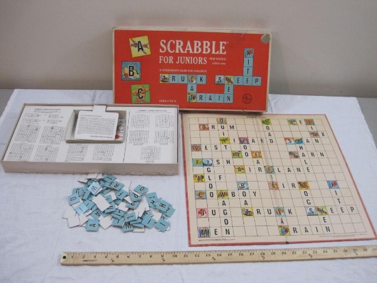 Vintage Scrabble for Juniors Board Game, 1964 Selchow & Righter Company, in original box, AS IS, 1