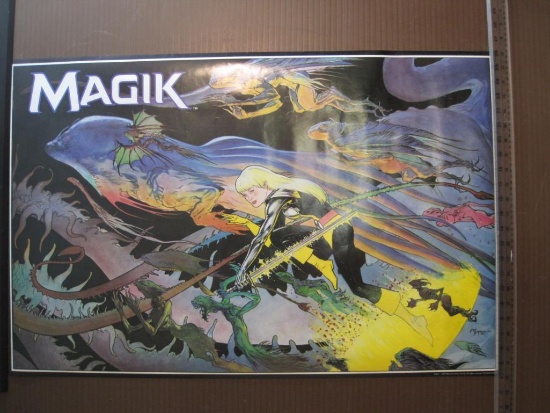 Magik Poster, 22" x 34", 1987 Marvel Entertainment Group, poster has minor creasing, poster will be