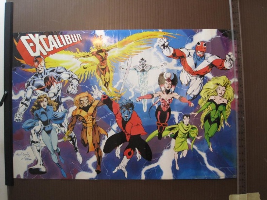 Excaliber Poster #124, approximately 22" x 34", 1992 Marvel Entertainment Group, poster has some