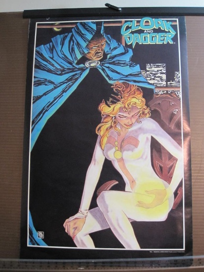 Cloak and Dagger Poster, 34" x 22", 1986 Marvel Comics Group, poster contains some edge damage and
