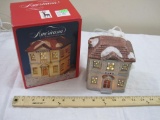 Bank, Lighted Americana Porcelain Collectable, in original box, 1991 National Decorations, 1 lb 8 oz