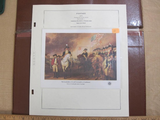 Surrender of Cornwallis at Yorktown Bicentennial US postage stamp souvenir sheet, Scott # 1686;