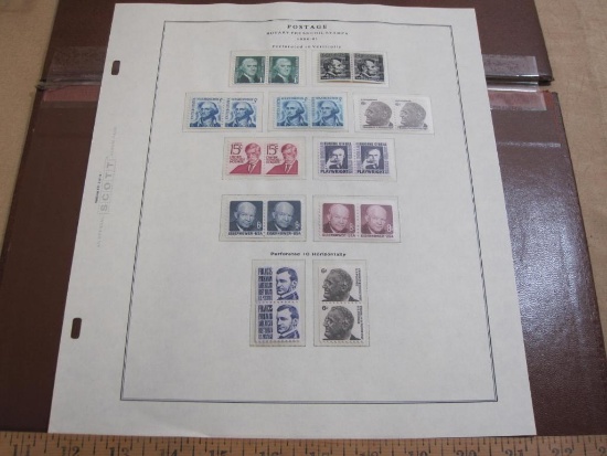 Completed official Scott album page including 1966-81 blocks of 2; all stamps are mounted and mint