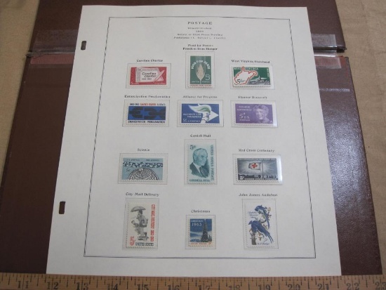 Completed official Scott album page including 1963 Carolina Charter, Eleanor Roosevelt, Red Cross