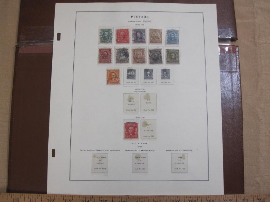 Partially complete official Scott album page including 1902-03 and 1903-06 US postage stamps; see