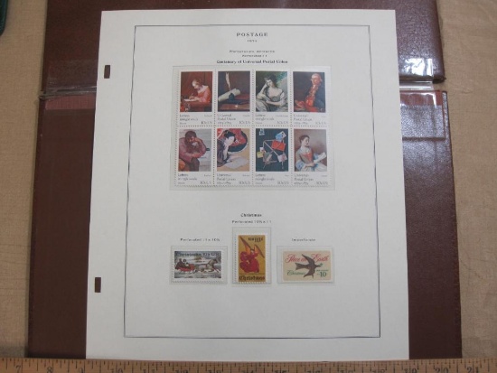 Completed official Scott album page including 1974 Centenary of Universal Postal Union and