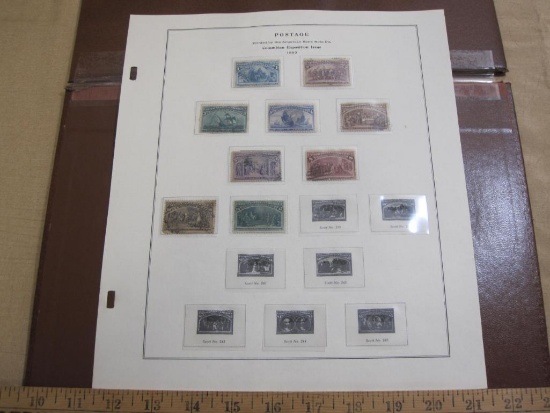 Partially completed official Scott album page including 1893 US postage stamps; see pictures for