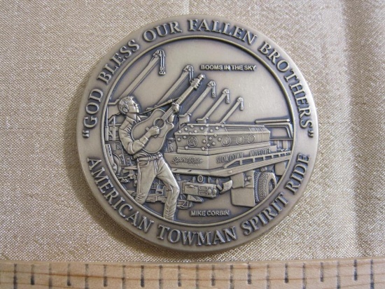 Solid brass 2017 American Towman Spirit Ride commemorative coin