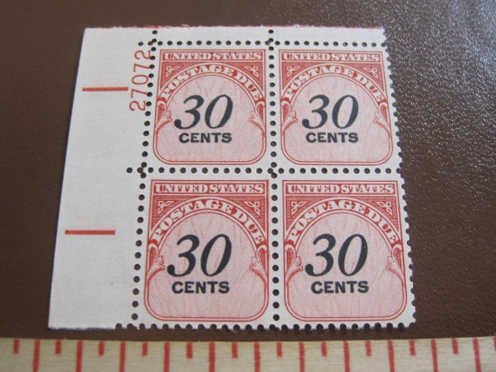 One block of 4 1959 30 scent Rotary Press US postage due stamps, Scott # J98