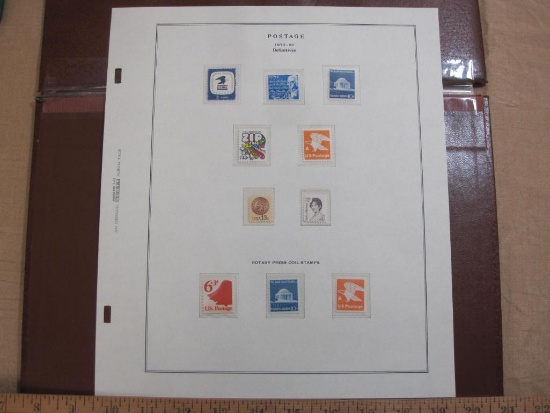 Completed official Scott album page including 1972-80 Definitives and Rotary Press Coil stamps; all