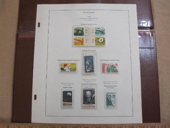 Completed official Scott album page including 1969 Botanical Congress Issue, Intercollegiate
