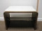 Small wood bench with vinyl cushion seat- 24 wide x 15 deep x 18 inches tall