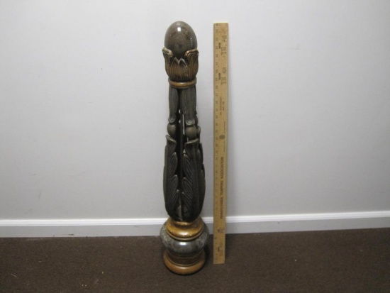 Decorative Marble, Metal and plaster column, approx 36" tall - AS-IS see pictures for condition