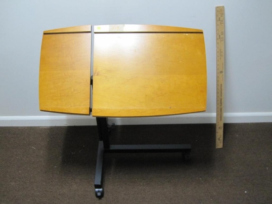 Tilt top rolling easel/desk/divided table, table top is approx 31x18 inches