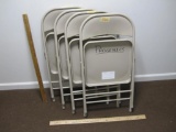 Four Sturdy Metal Folding Chairs, set of 4 matching