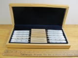 Set of 12 Austrian AlpenStahl Handeschmedet Stainless Steel Knives in wooden box