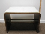 Small wood bench with vinyl cushion seat- 24 wide x 15 deep x 18 inches tall