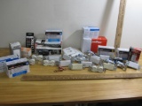 Bucket Lot of electrical supplies incl light switches, wall outlets and more