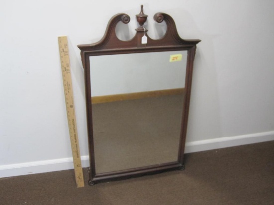 Large Wall Mirror with ornate wood frame 42" tall by 26"