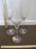 3 overized (19 1/2 inches tall) glass holders shaped like wine flutes
