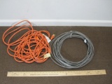 Orange 3 Prong Extension Cord and coil of wire