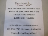 This auction is PICK UP ONLY! Merchant's Wares is located at 1141 Greenwood Lake Turnpike in