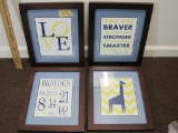 Lot of 4 Frames, matted inspirational saying and more