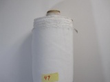 Roll of white polyester blend cloth, approx 60