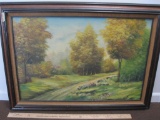 Large Framed Oil Painting, approx 44x31 inches