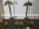 Lot of TWO matching ornate brass candelabras