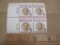 Block of 4 1958 Simon Bolivar, Champion of Liberty 8 cent US postage stamps, #1111