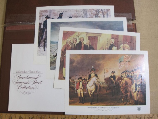 One complete 1976 US Postal Service Bicentennial Souvenir Sheet Collection; includes four souvenir