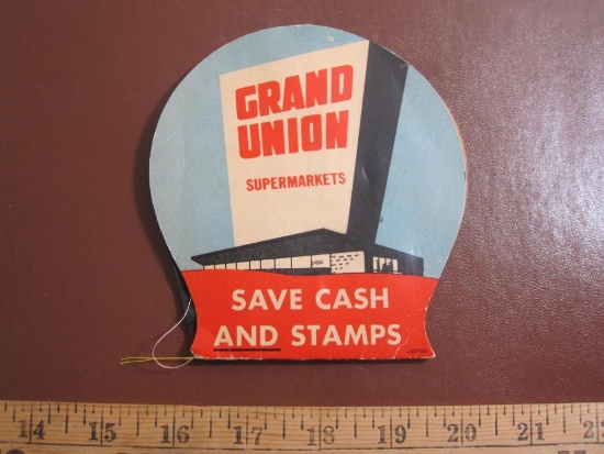 Vintage Grand Union Supermarket paper needle holder