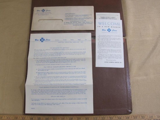 1950s Capital Hospital Service, Inc. new member welcome package, inludes welcome pamphlet, hospital