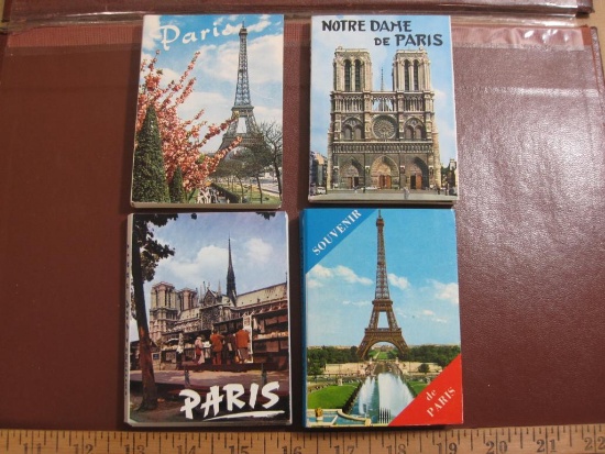 4 small Paris souvenir photo booklets, one specifically on Notre Dame de Paris