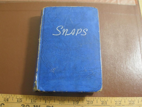 Vintage "Snaps" photo album filled with black & white and colored photos