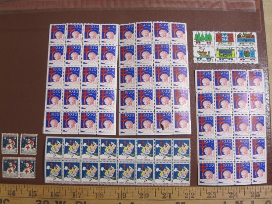 Lot includes 82 American Lung Association US Christmas seals from various years; see pictures for